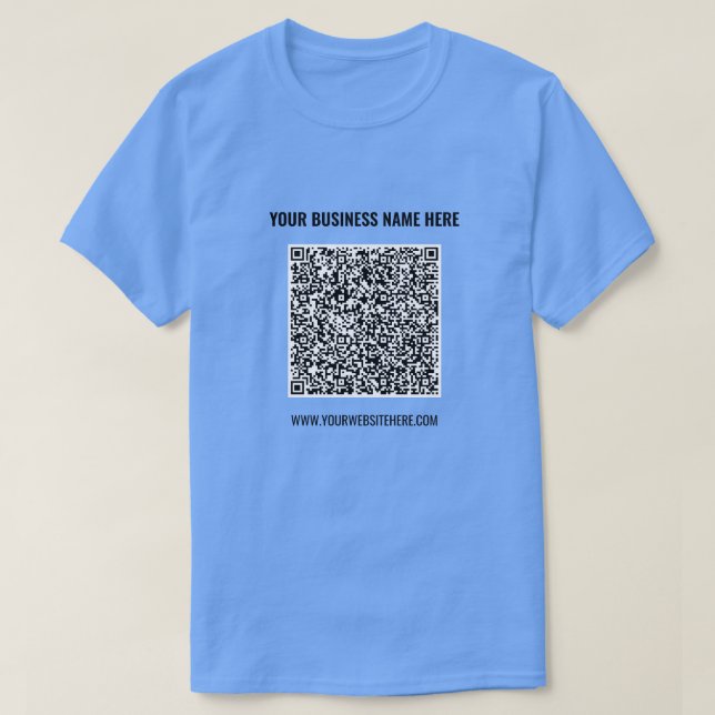 Benutzerdefinierter QR-Code und Text Ihres Busines T-Shirt (Design vorne)