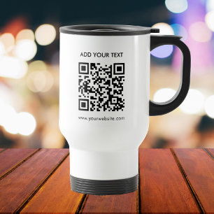 Benutzerdefinierter QR-Code und Text Modernes Gesc Reisebecher