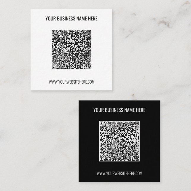 Benutzerdefinierter QR-Code und Text-Visitenkarte  Quadratische Visitenkarte (Vorne/Hinten)
