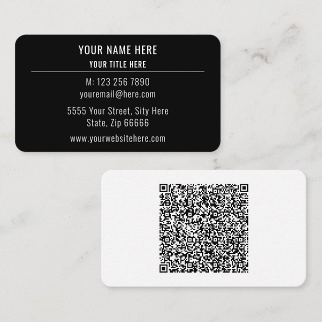 Benutzerdefinierter QR-Code und Text-Visitenkarte  Visitenkarte (Vorne/Hinten)
