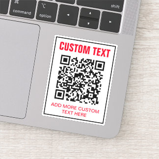 Benutzerdefinierter QR-Code und Textaufkleber Aufkleber