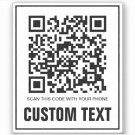 Benutzerdefinierter QR-Code und Textaufkleber Aufkleber
