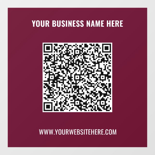 Benutzerdefinierter QR-Code und Textfensterklammer Fensteraufkleber (Blatt)