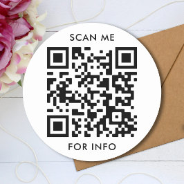 Benutzerdefinierter QR-Code und Textvorlage Runder Aufkleber