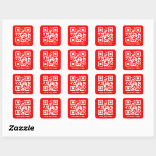 Benutzerdefinierter QR-Code und Werbeaktion rot Quadratischer Aufkleber