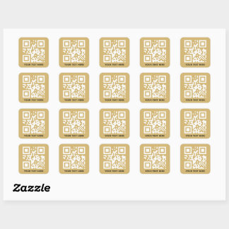 Benutzerdefinierter QR-Code und Werbeaktion Text G Quadratischer Aufkleber