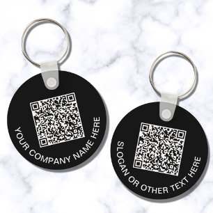 Benutzerdefinierter QR-Code Werbeschwarz Schlüsselanhänger
