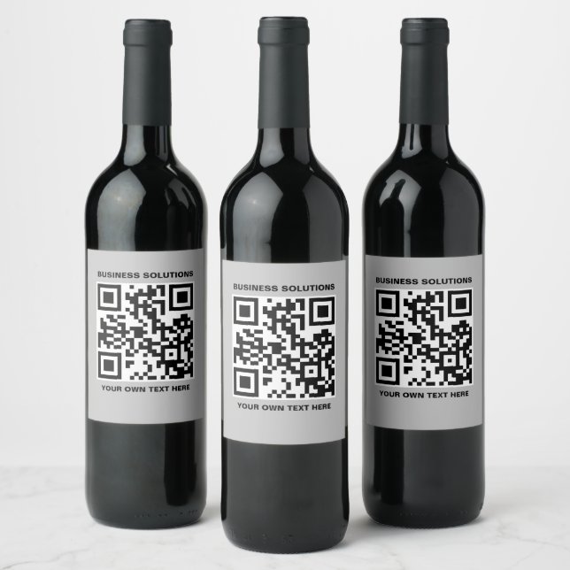Benutzerdefinierter QR-Code Zurück-Logo T - Shirt  Weinetikett (Flaschen)