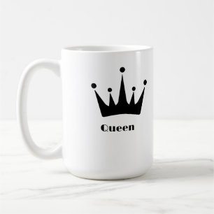 Benutzerdefinierter Queen Text Schwarze Krone Bild Kaffeetasse