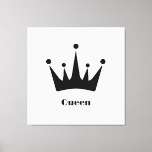 Benutzerdefinierter Queen-Text Schwarze Krone Stre Leinwanddruck