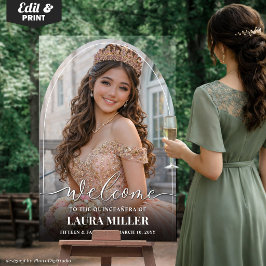 Benutzerdefinierter Quinceañera-Acrylbogen mit Fot Acrylschild