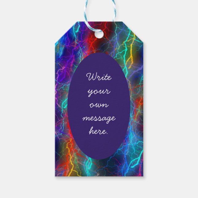 Benutzerdefinierter Rainbow-Blitztext Geschenkanhänger (Vorderseite)