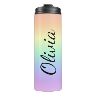 Benutzerdefinierter Rainbow-Tumbler mit Namen Thermosbecher