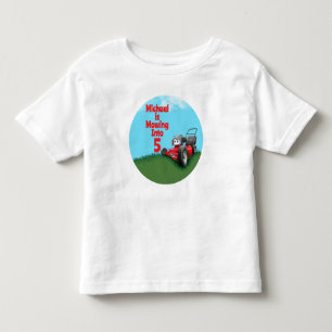 Benutzerdefinierter Rasenmäher-Geburtstag Kleinkind T-shirt