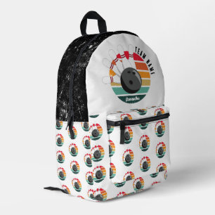 Benutzerdefinierter Retro-Bowling-Buttone Team- un Bedruckter Rucksack