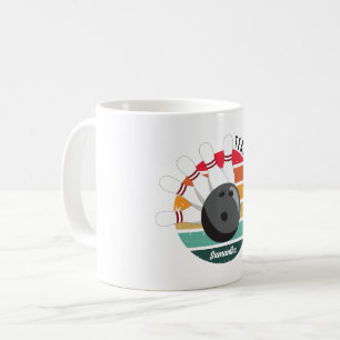 Benutzerdefinierter Retro-Bowling-Buttone Team- un Kaffeetasse