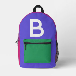 Benutzerdefinierter Retro-Farbenblock Initialien-R Bedruckter Rucksack
