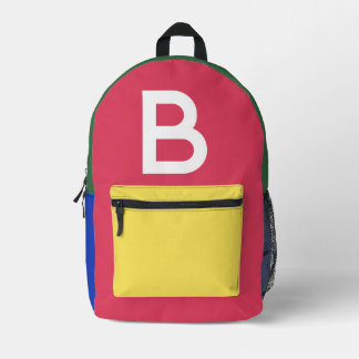 Benutzerdefinierter Retro-Farbenblock Initialien-R Bedruckter Rucksack