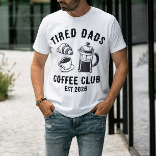 Benutzerdefinierter Retro-Müdiger-Väter-Café-Club T-Shirt