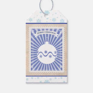 Benutzerdefinierter Retro-Papierstempel Frohe Weih Geschenkanhänger