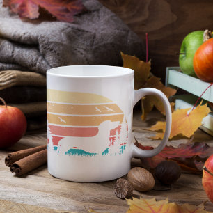 Benutzerdefinierter Retro-Style-Dachshund-Hundefre Kaffeetasse