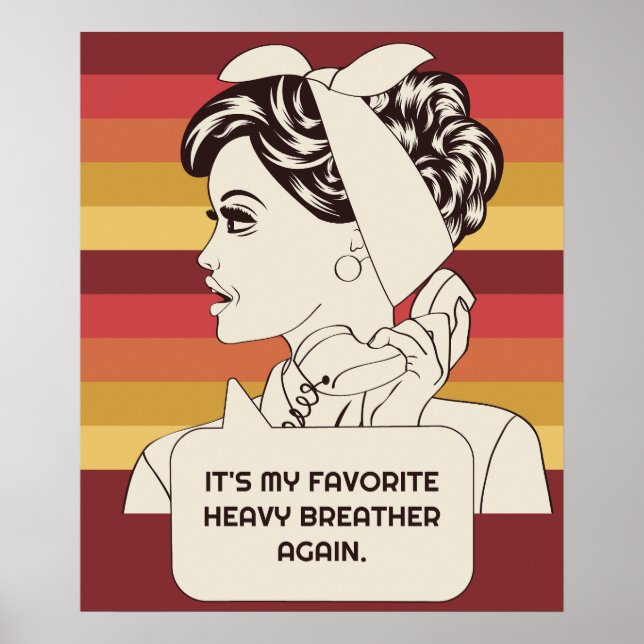 Benutzerdefinierter Retro-Text Frau Poster (Vorne)