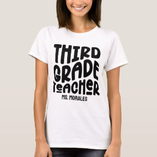 Benutzerdefinierter Retro-Text für Lehrer der drit T-Shirt