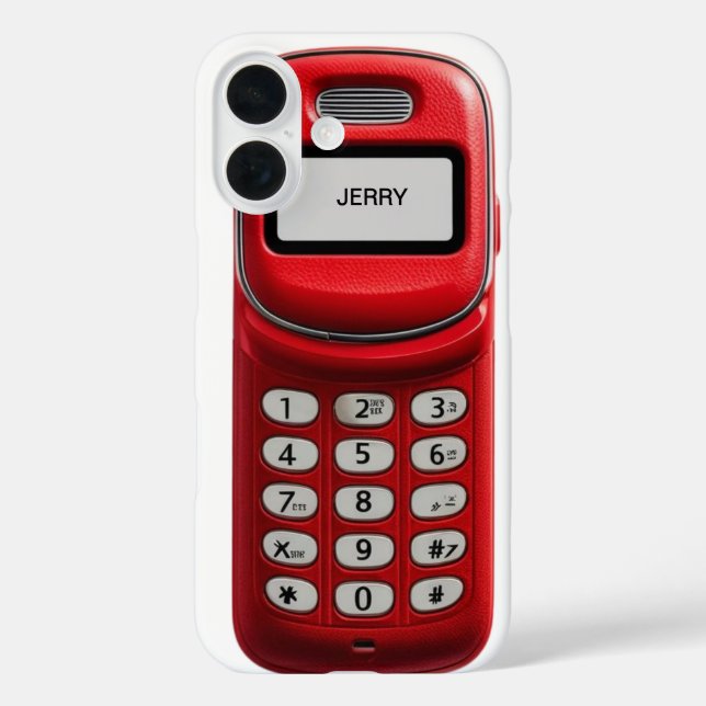 Benutzerdefinierter Retroush-Button Handy iPhone 16 Hülle (Rückseite)