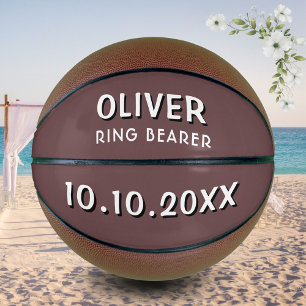Benutzerdefinierter Ringträger Name Hochzeitsdatum Basketball