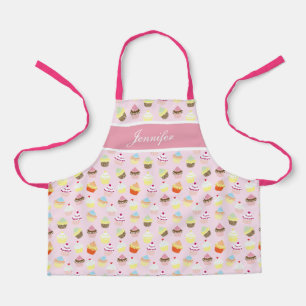 Benutzerdefinierter rosa Cupcake-Schürze für Mädch Schürze