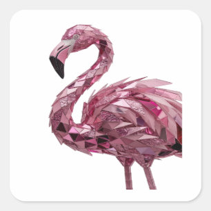 Benutzerdefinierter Rosa FLAMINGO-Geschenkaufklebe Quadratischer Aufkleber