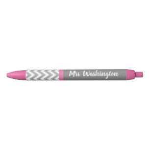 Benutzerdefinierter rosa grauer Lehrerstift-Gesche Kugelschreiber