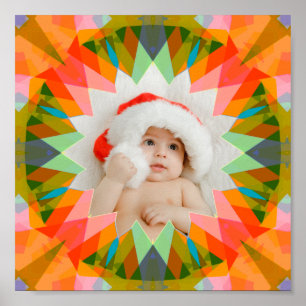 Benutzerdefinierter rosa grüner Weihnachtsstern Fa Poster
