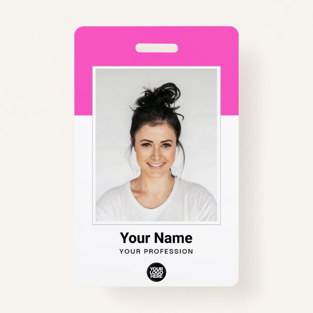 Benutzerdefinierter rosa Mitarbeiter Lila Name des Ausweis (Vorderseite)