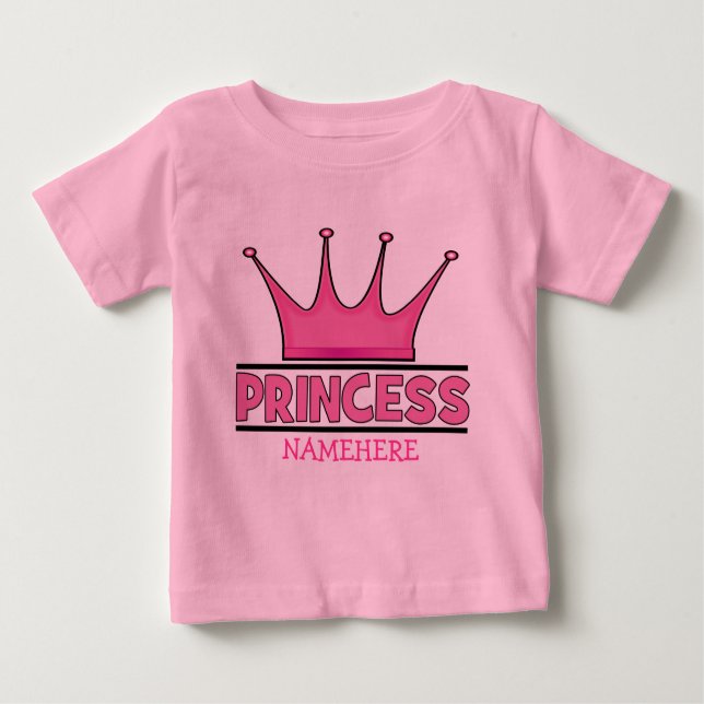 Benutzerdefinierter rosa Princess-T - Shirt (Vorderseite)