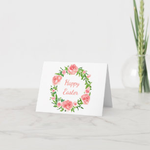 Benutzerdefinierter rosa Wasserfarben-Rosenkranz Karte