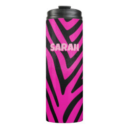 Benutzerdefinierter rosa Zebradruck Thermosbecher