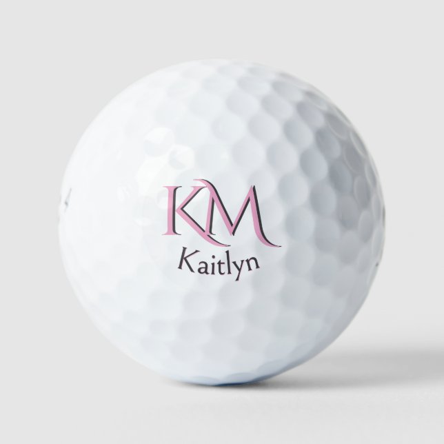 Benutzerdefinierter, rosa, zweischichtiger Monogra Golfball (Vorderseite)
