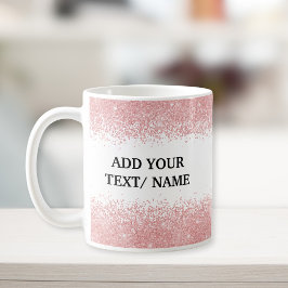 Benutzerdefinierter Roségold-Glitter - Personalisi Kaffeetasse