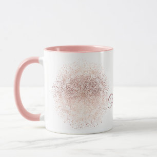 Benutzerdefinierter Rosen-Gold-Schneeflocken-Weihn Tasse