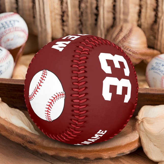 Benutzerdefinierter roter Baseball-Ball mit Team-N Baseball (Von Creator hochgeladen)