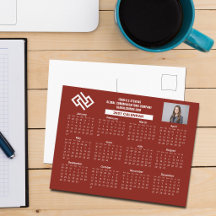 Benutzerdefinierter roter Firmenkalender 2027 Busi