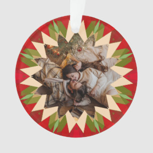 Benutzerdefinierter Roter Grüner Weihnachtsstern F Ornament