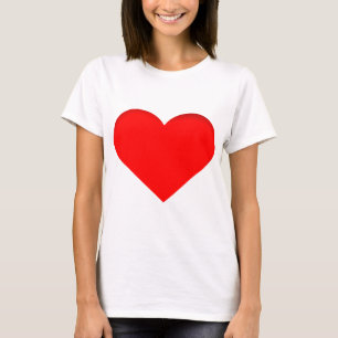 Benutzerdefinierter roter Liebesherz-Druck T-Shirt