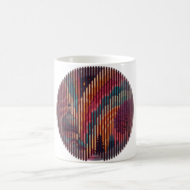 Benutzerdefinierter runder gestreifter Kunstbecher Kaffeetasse (Mittel)