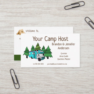 Benutzerdefinierter RV-Camp-Host  Camping Business Visitenkarte