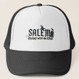 Benutzerdefinierter Salem-Leder-Patch-Trucker-Hut Truckerkappe