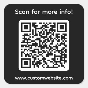 Benutzerdefinierter Scan für weitere Infos QR-Code Quadratischer Aufkleber
