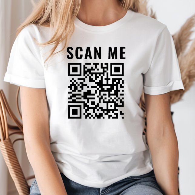 Benutzerdefinierter Scan-QR-Code Scanner-Webadress T-Shirt (Von Creator hochgeladen)