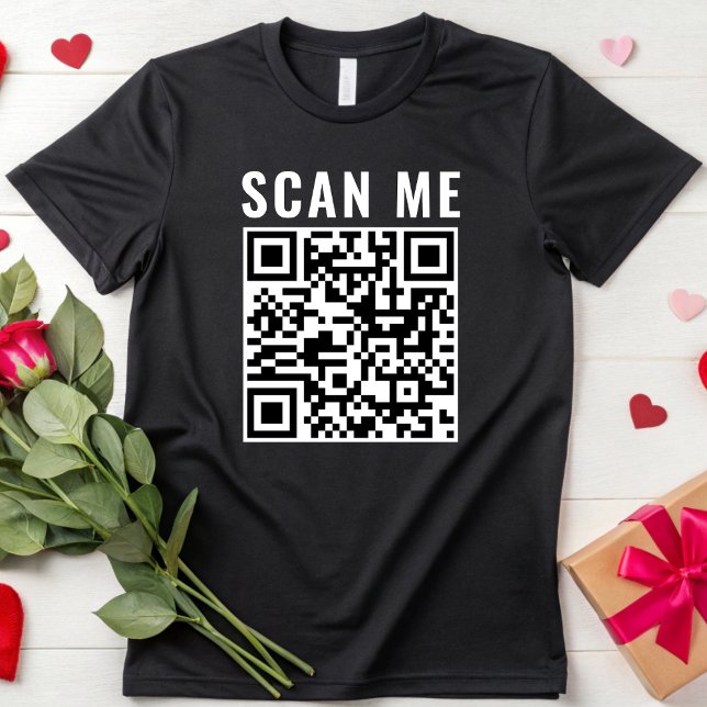 Benutzerdefinierter Scan-QR-Code Scanner-Webadress T-Shirt (Von Creator hochgeladen)